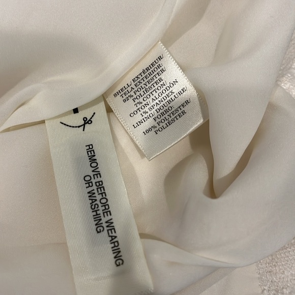 Ann Taylor Fringe Tweed Pencil Skirt Size 0P Cream - Picture 5 of 5